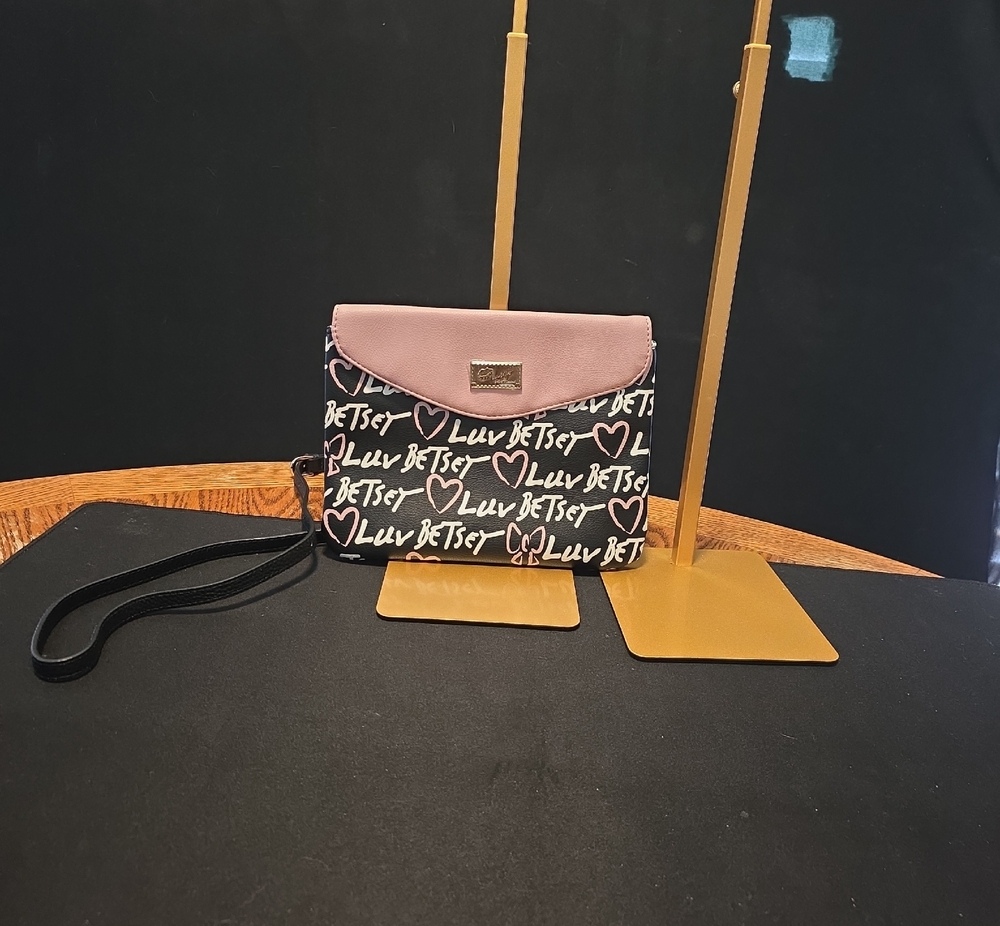 Betsey Johnson Black & Pink Signature Crossbody